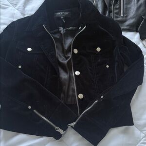 rag & bone Black Velvet Jean Jacket